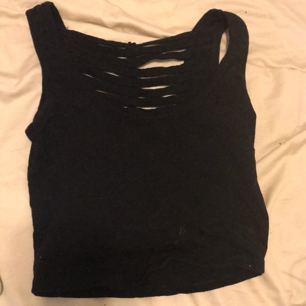 Black cropped tank top